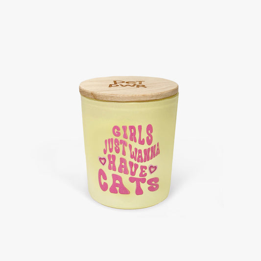 Soy Wax Candle with Chamomile Oils - Girls just wanna have cats