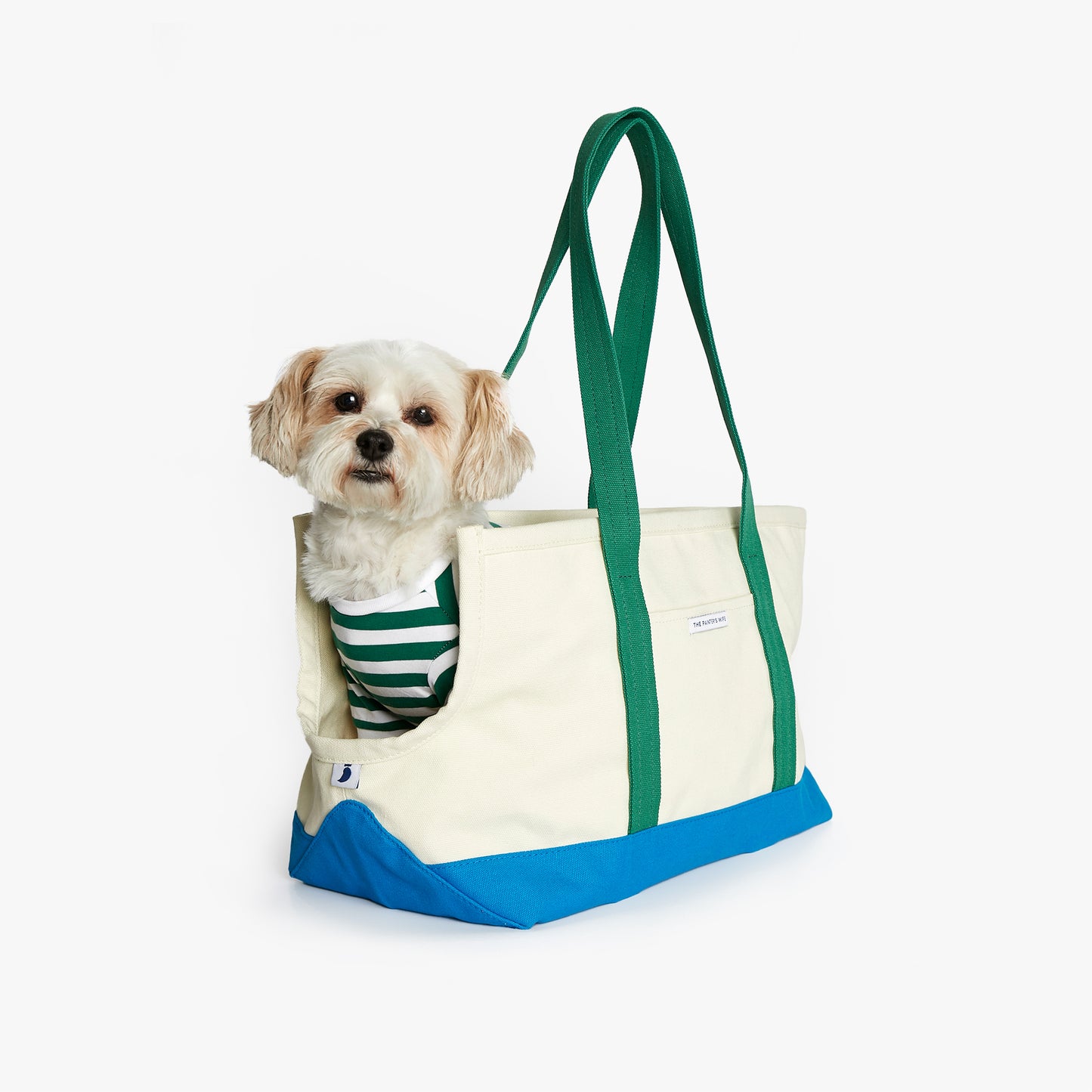 Constantin Carrier Bag with Sherpa Lining - Blue and Green